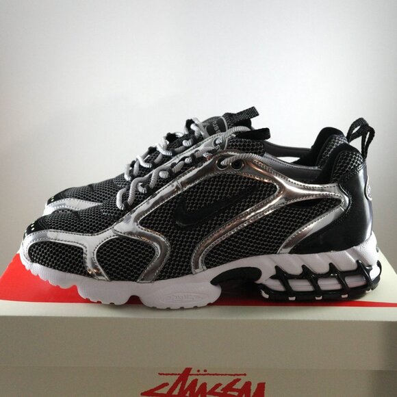 Stussy x Nike Air Zoom Spiridon Cage 2 Pure Platinum 2020 CU1854-001 US 11 DS - Picture 10 of 15